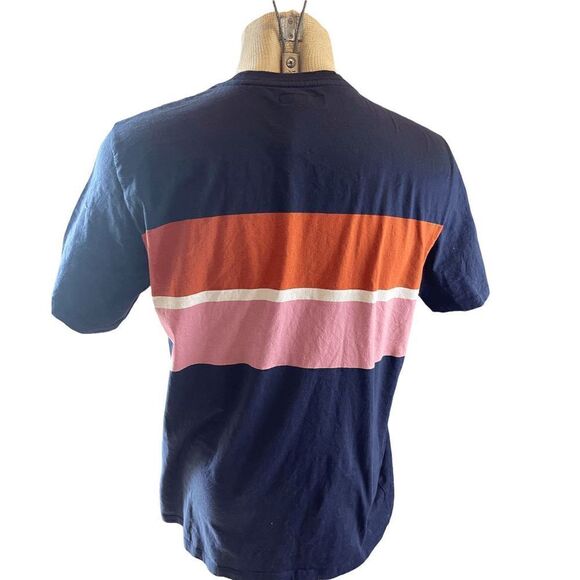 Ted Baker London T-Shirt Striped Short Sleeves Sz M Crew Neck Cotton Multicolor - Picture 2 of 10